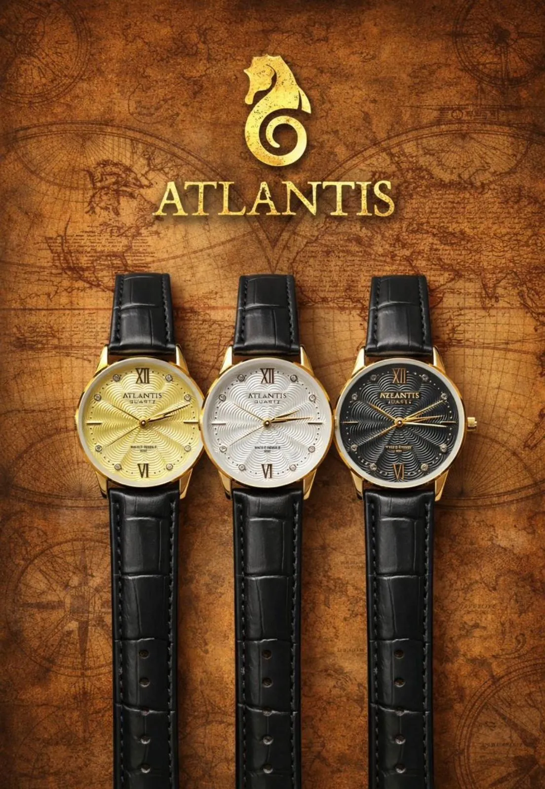 Relógios Atlantis Dourados — relógios sortidos